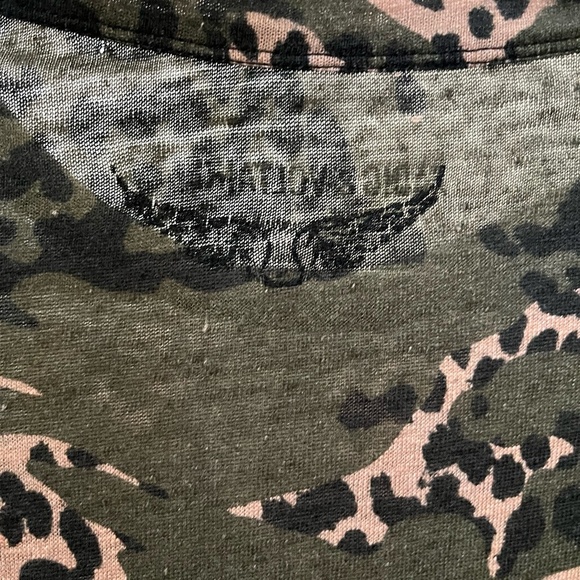 ZADIG & VOLTAIRE | Contemporary Black Camo Military T-Shirt 100% Linen | Size S - Picture 9 of 11